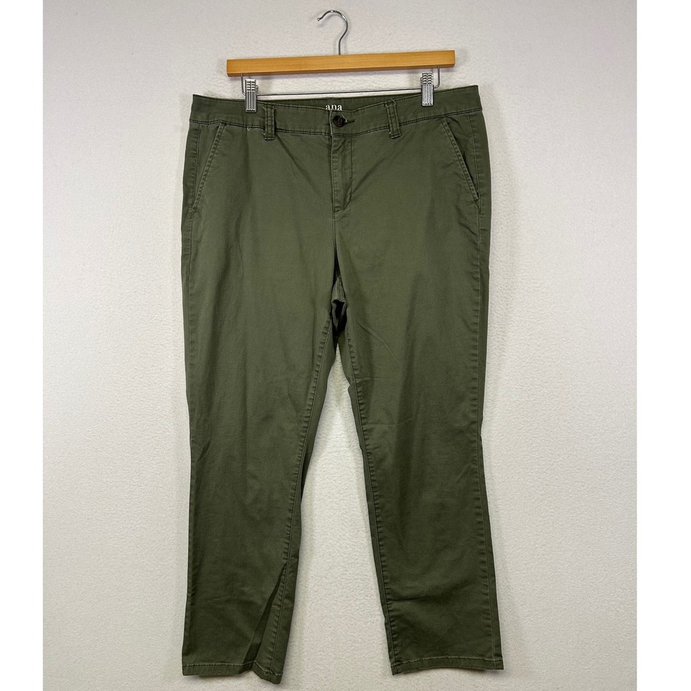 Casual Utility a.n.a Womens 14 Olive Green Chino Crop Stretch Cotton Pants